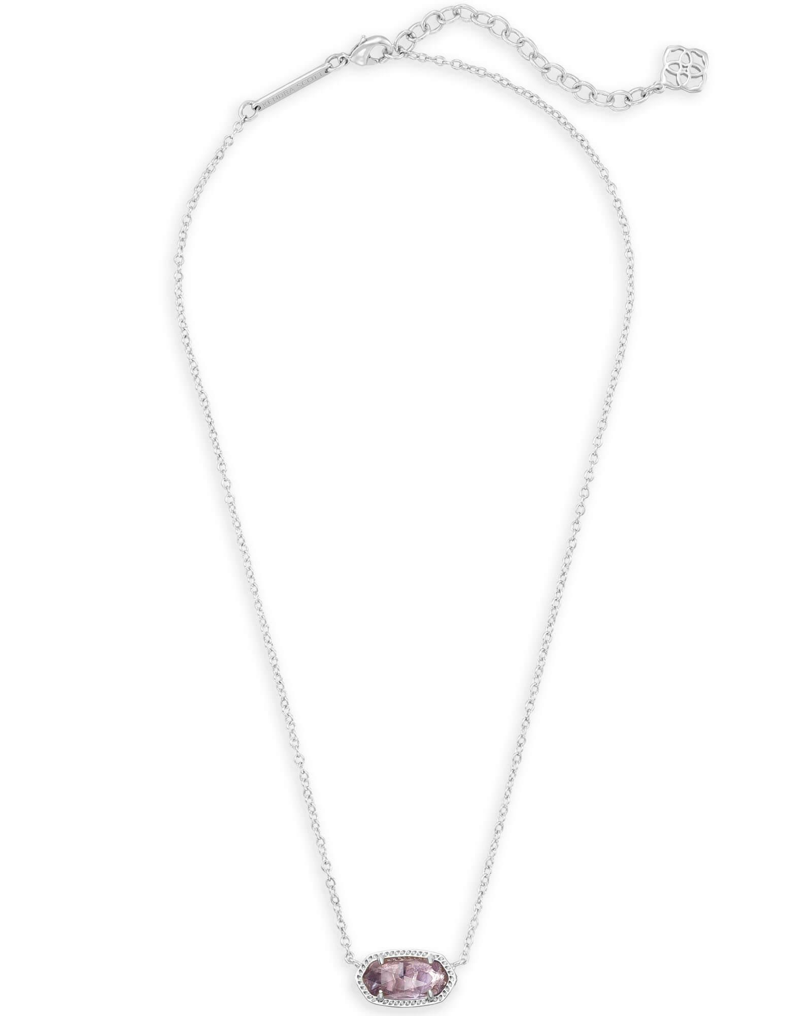 Kendra Scott Elisa Rose Gold Pendant Necklace in Iridescent | Drusy Product Image