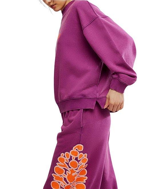 FP Movement Coordinating All Star Crew Neck Long Sleeve Slouchy Embroidered Logo Pullover Product Image