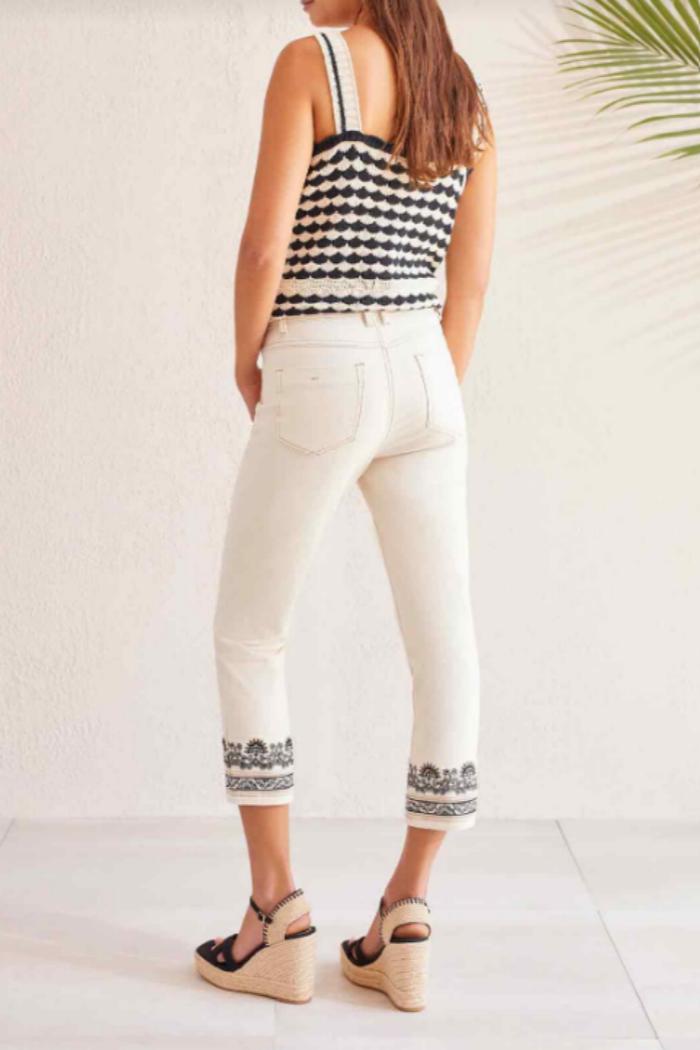 Audrey Straight Crop with Embroiderey Product Image