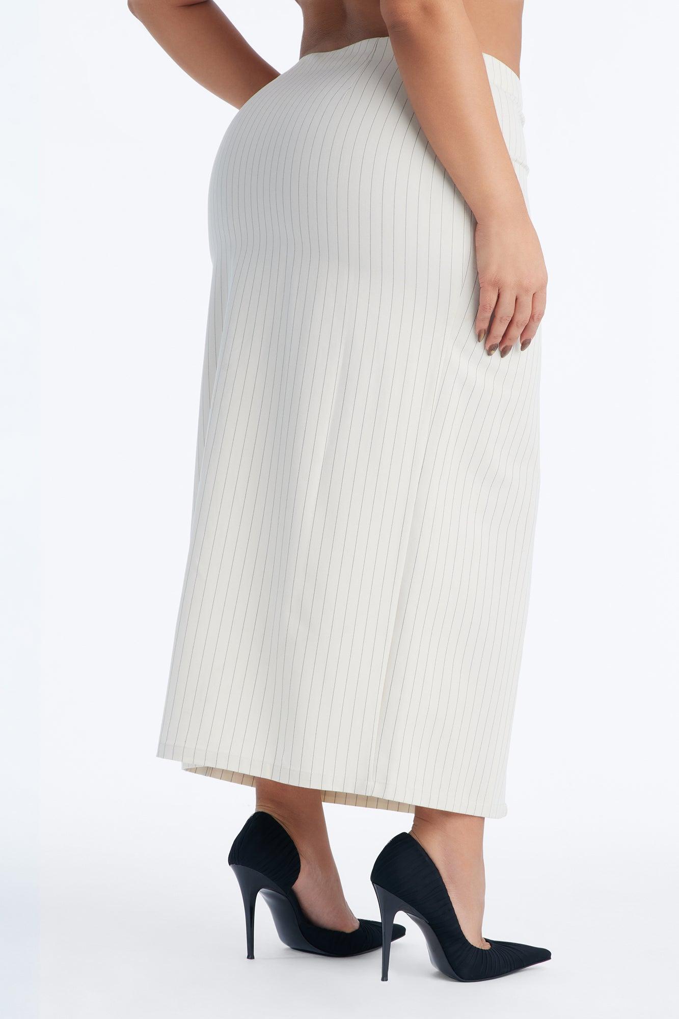 Dangerously Cute Pinstripe Halter Top - Cream/combo Female Product Image
