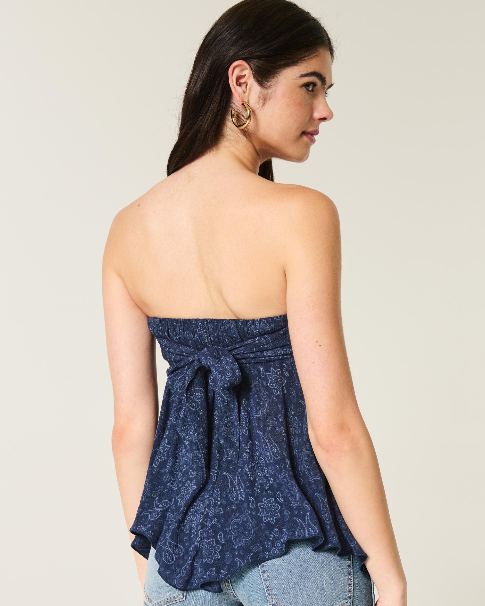 Strapless Handkerchief Hem Top Product Image