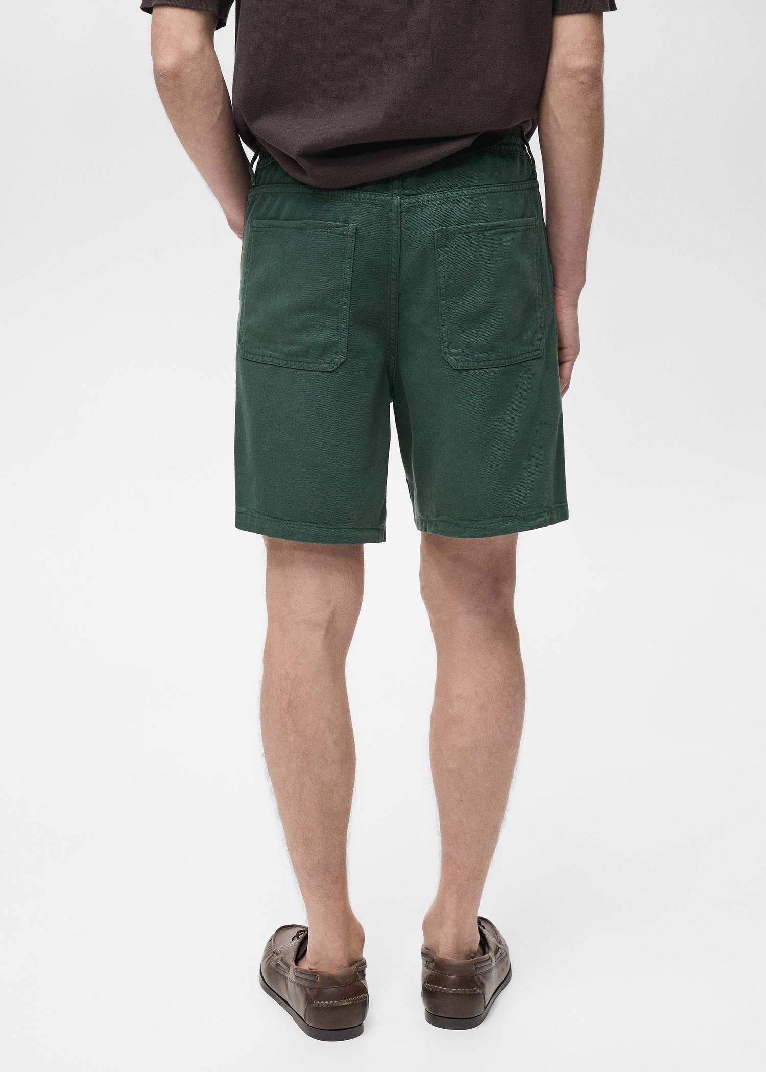 Denim bermuda shorts with drawstring - Men | MANGO USA Product Image