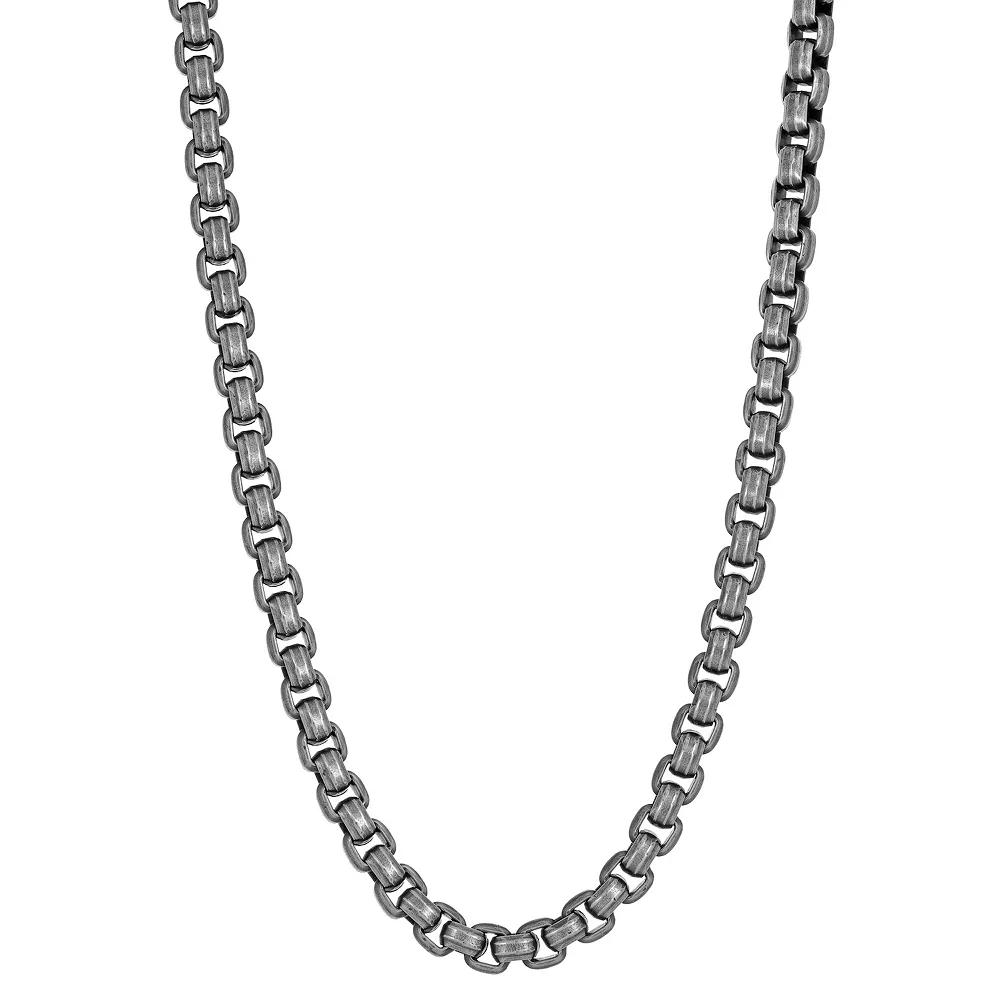 Men's LYNX Stainless Steel Round Box Chain Necklace, Size: 22" Product Image