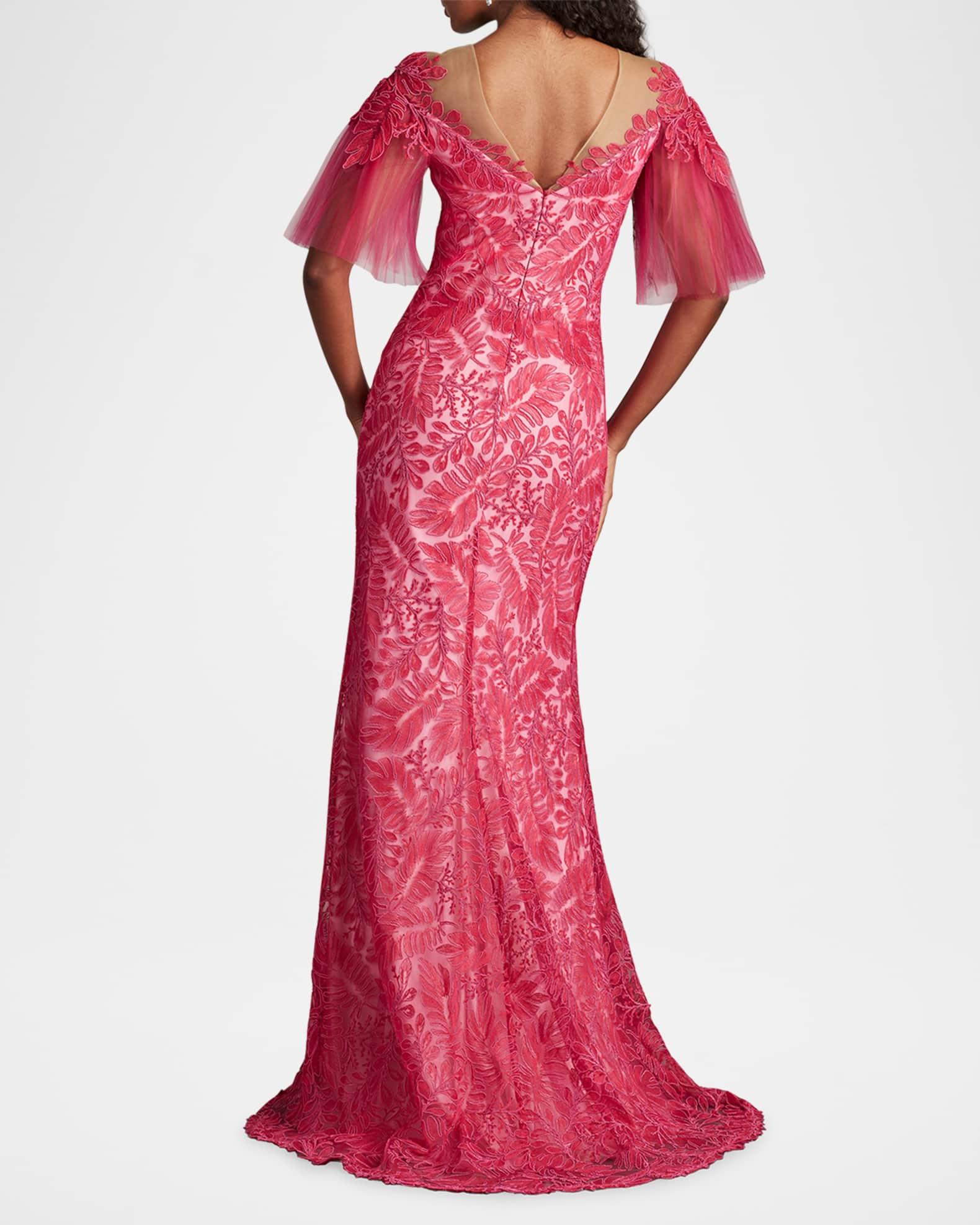 Corded Lace Illusion Trumpet Gown Product Image