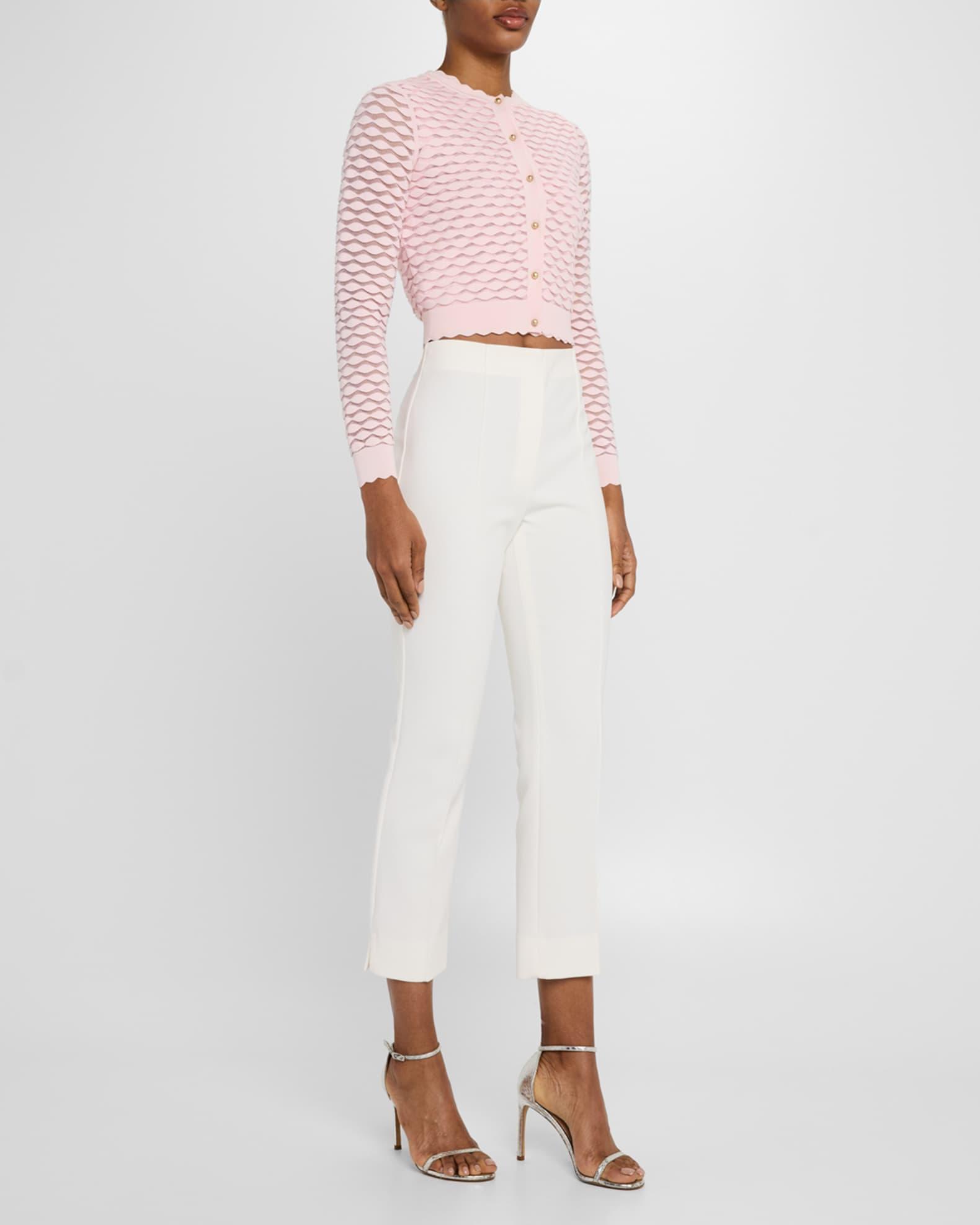 Scallop Knit Crop Cardigan Product Image