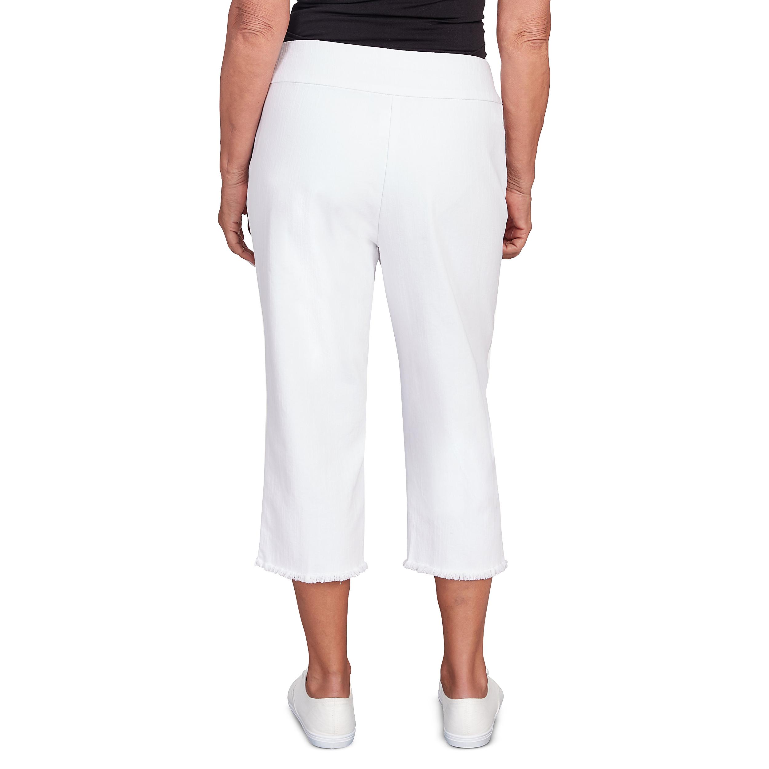Alfred Dunner Super Stretch Denim Fringe Capri Pant- Petite Product Image