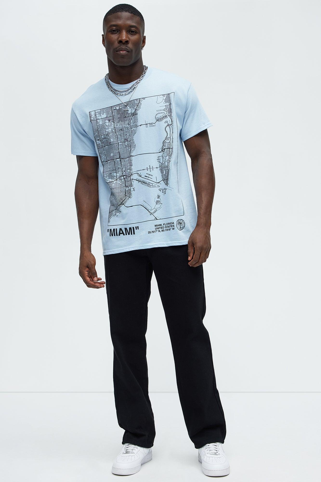 Miami Map Short Sleeve Tee - Light Blue Product Image