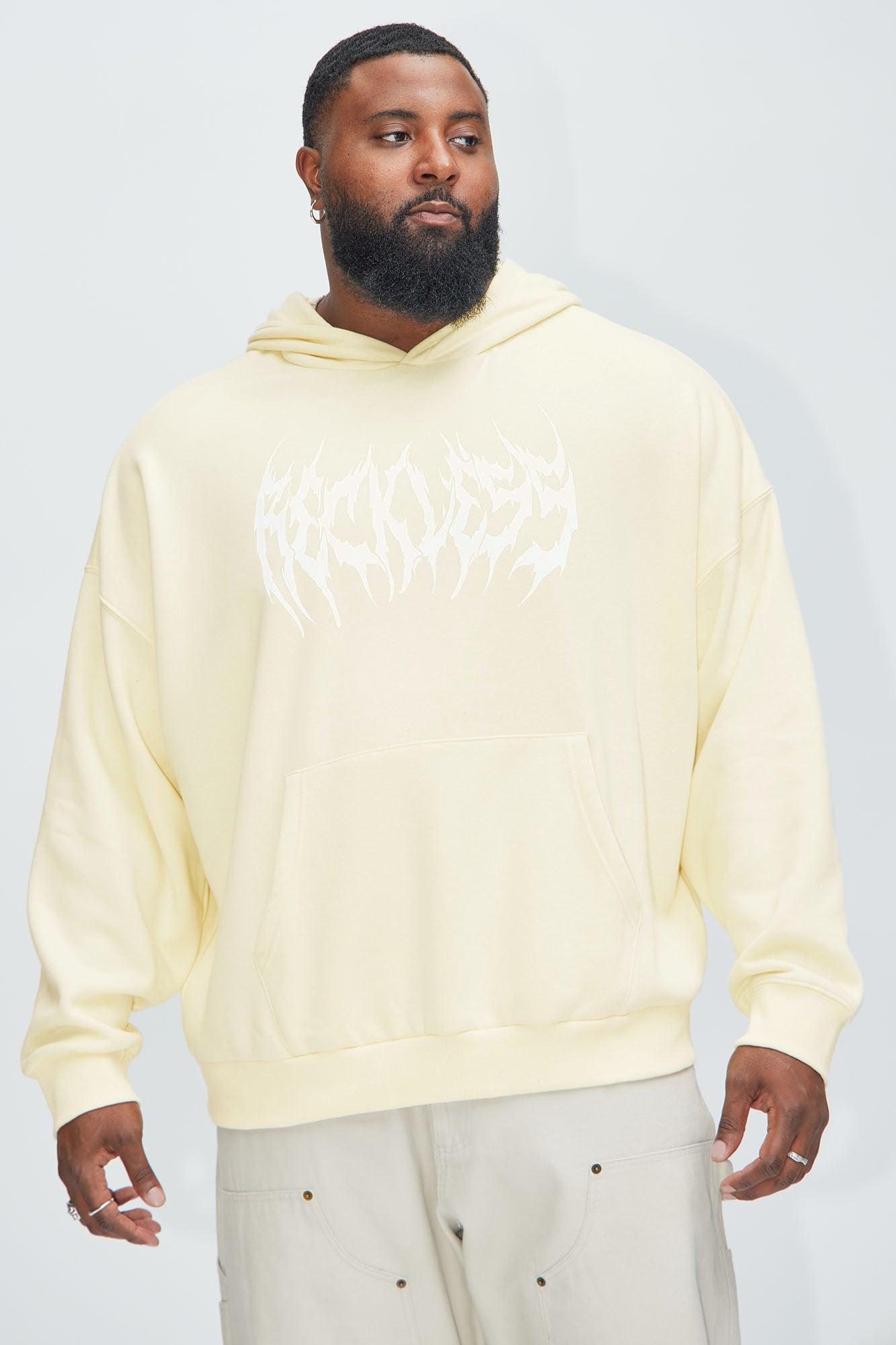 Tyson Reckless Reflective Oversized Hoodie - Cream Product Image