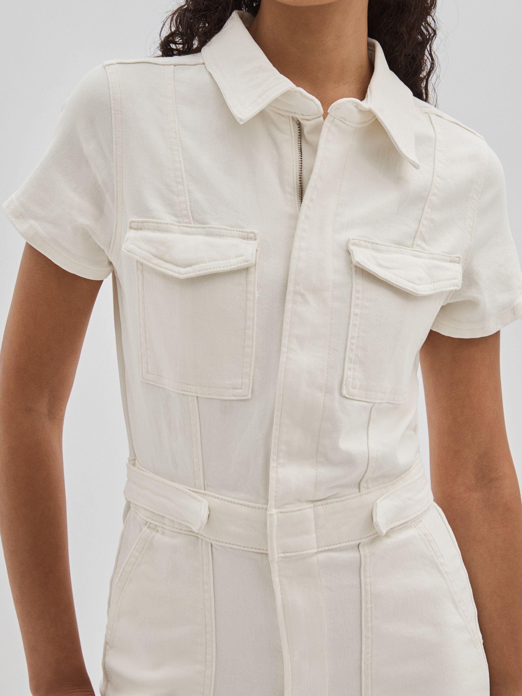 Good American Straight Leg Jumpsuit in White Product Image