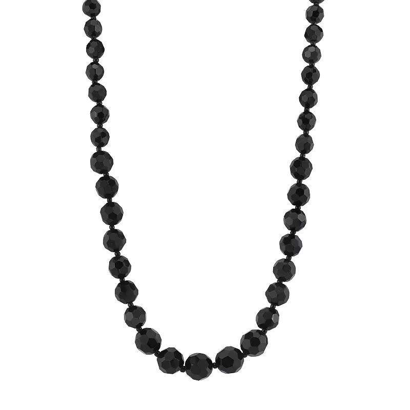 1928 Black Bead Necklace, Women's,  Product Image