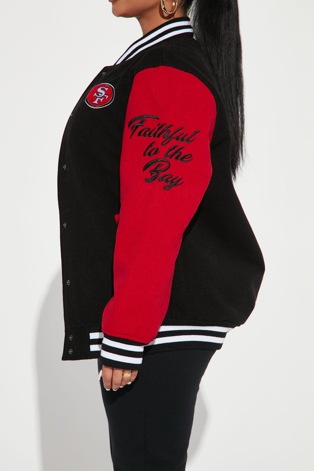 49ers Letterman Jacket - Black/Red Female Product Image