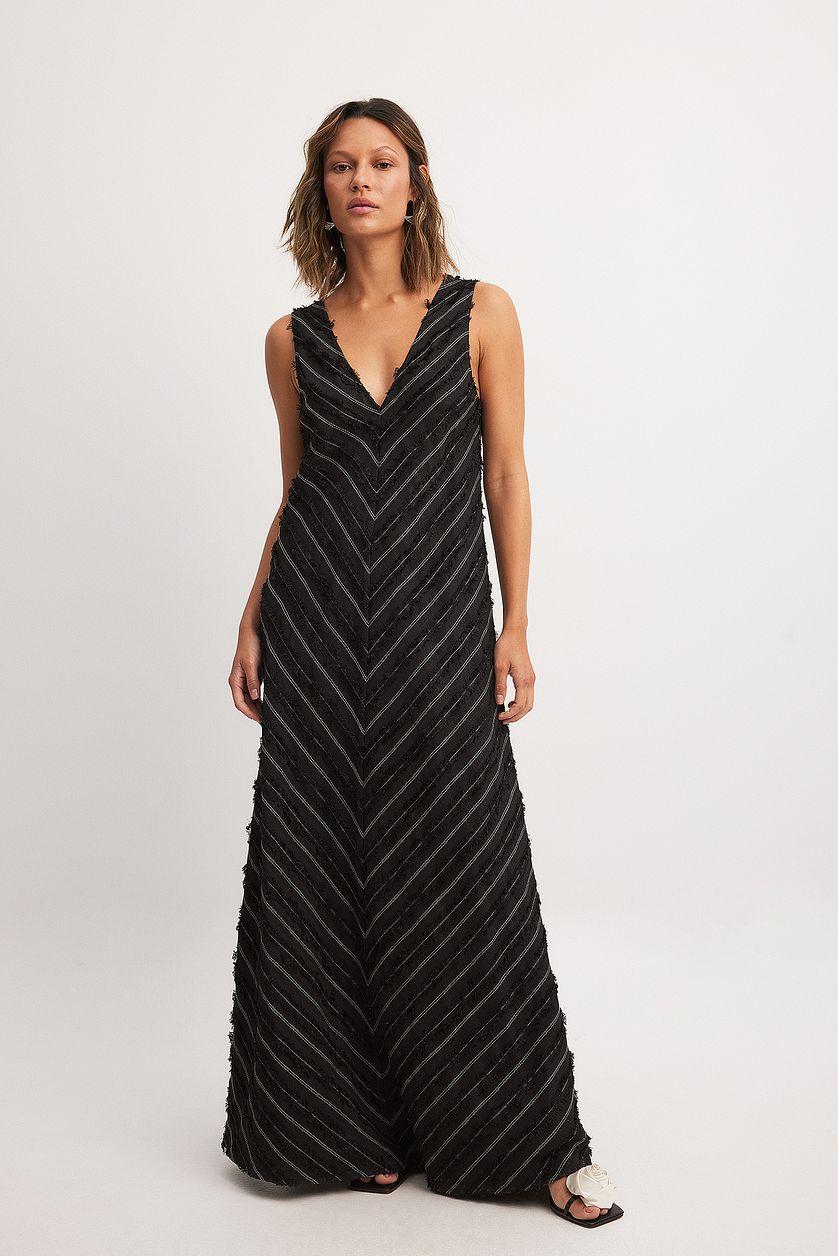 Fringed Sleeveless Maxi Dress Product Image