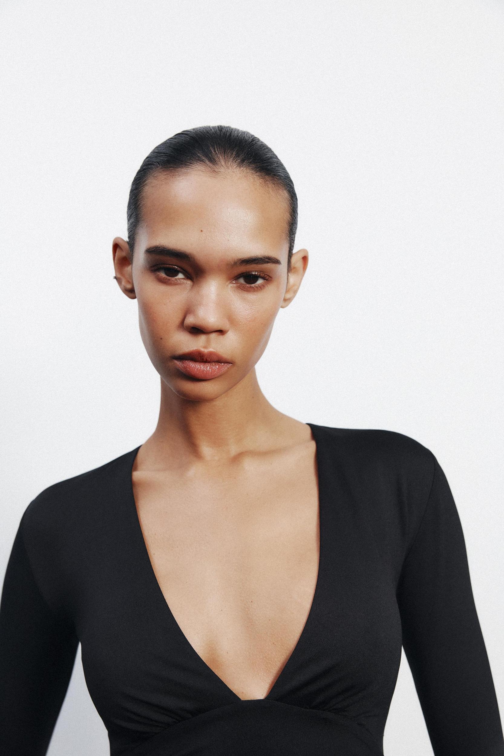 RUCHED POLYAMIDE BODYSUIT Product Image