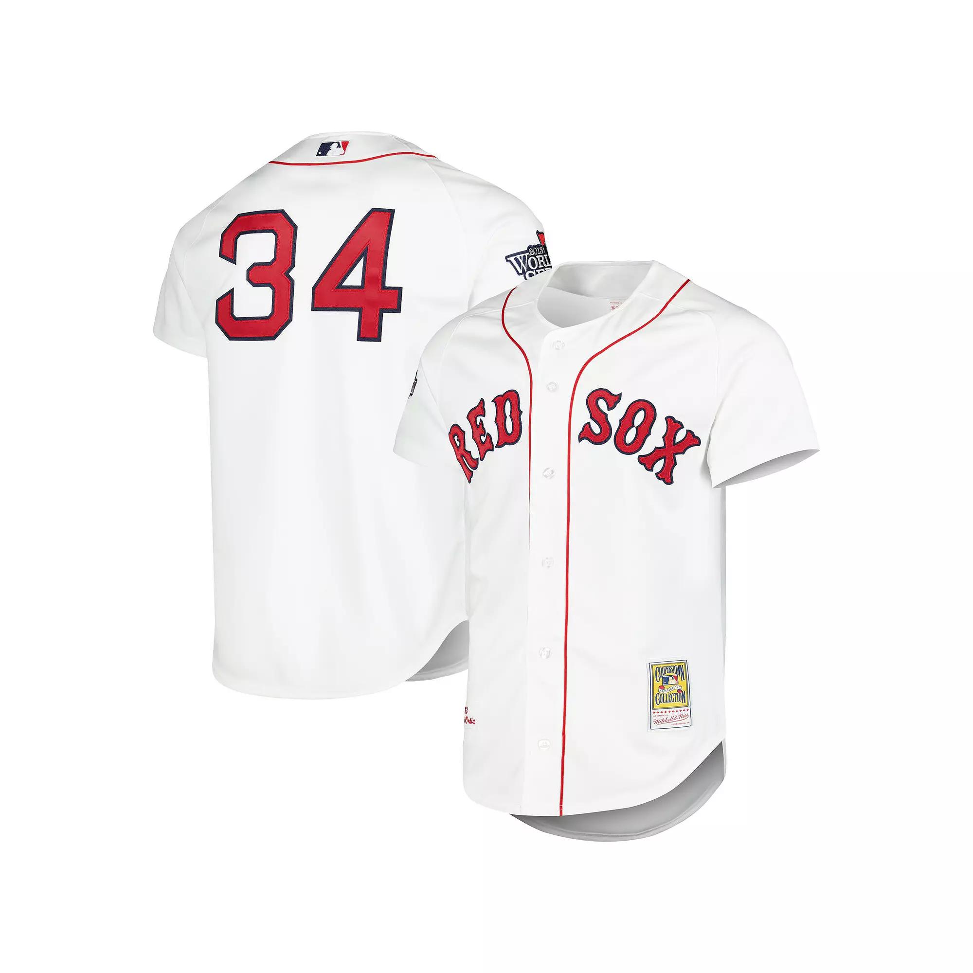 Men's Mitchell & Ness David Ortiz White Boston Red Sox Cooperstown Collection Authentic Jersey,  Product Image