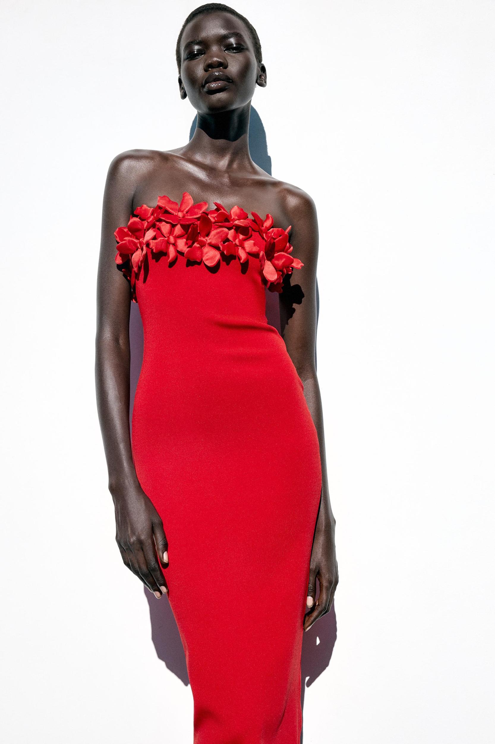 FLORAL KNIT MIDI DRESS Product Image