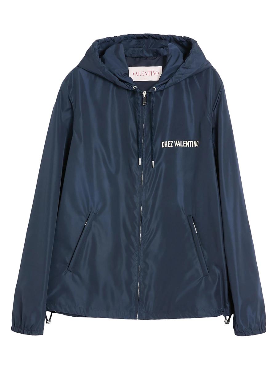 Mens Nylon Hooded Windbreaker Jacket Product Image