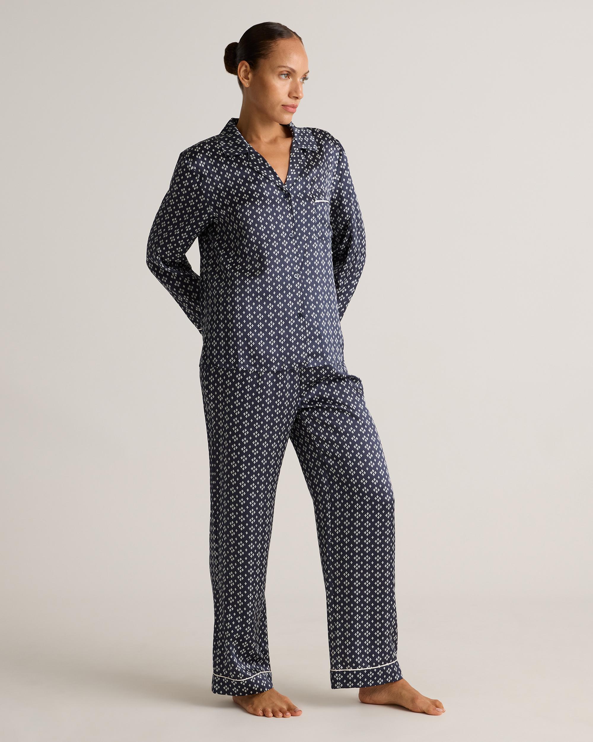 Quince | Women's Satin Pajama Long Sleeve Top Mulberry Silk Product Image