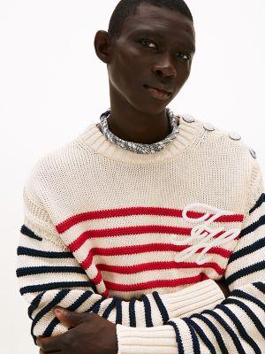 Embroidered Logo Breton Stripe Sweater Product Image