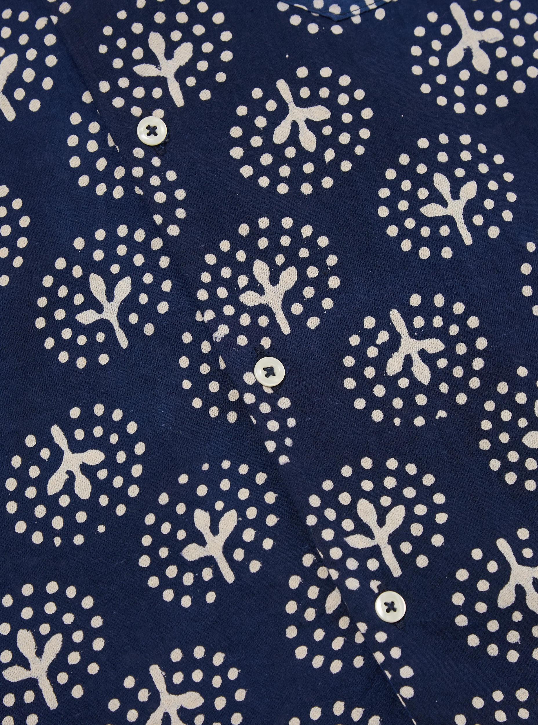 Universal Works Road Shirt in Navy Magic Circle Print Product Image