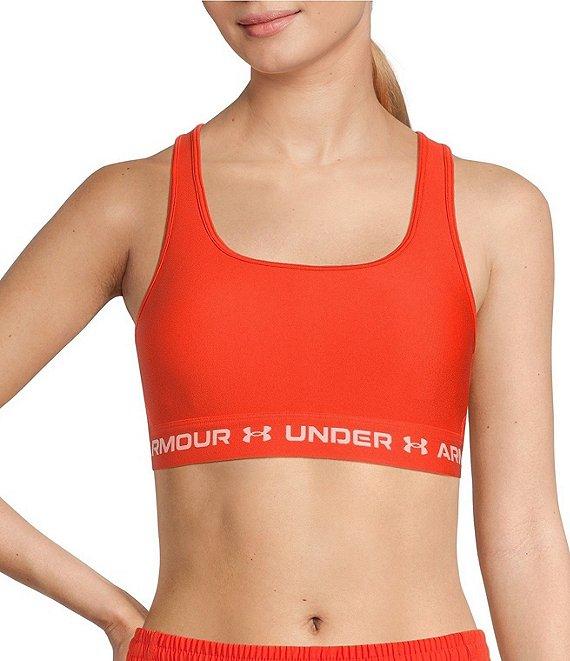 Under Armour Solid Double Layer HeatGear Scoop Neck Cross Back Sports Bra Product Image