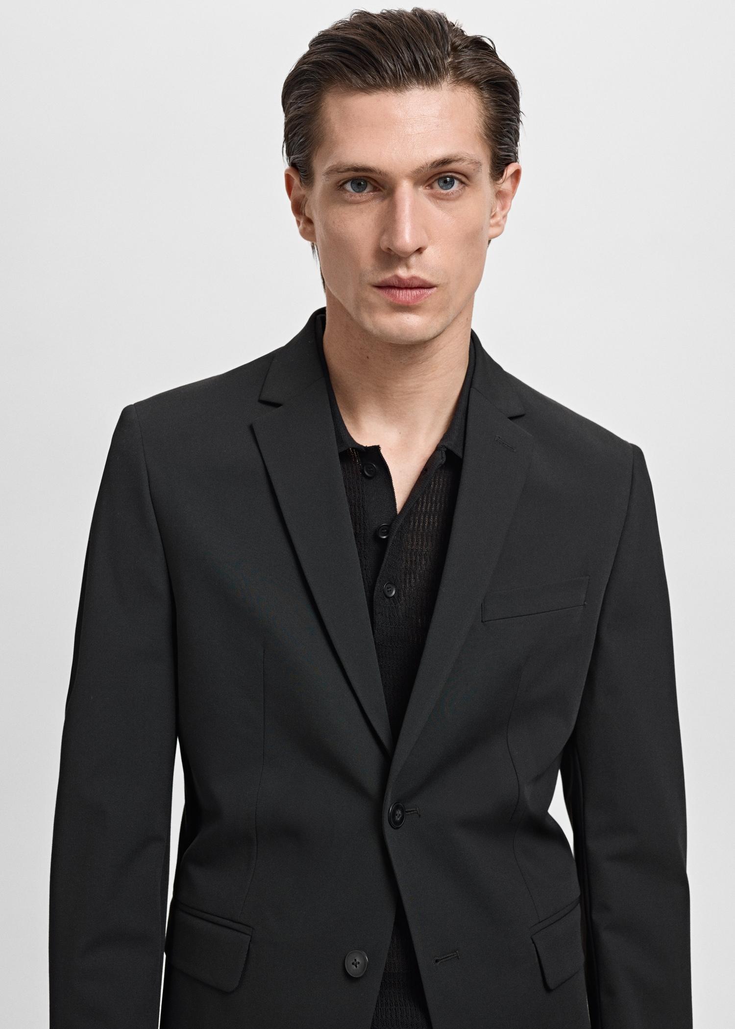 Super slim-fit suit jacket in stretch fabric - Men | MANGO USA Product Image