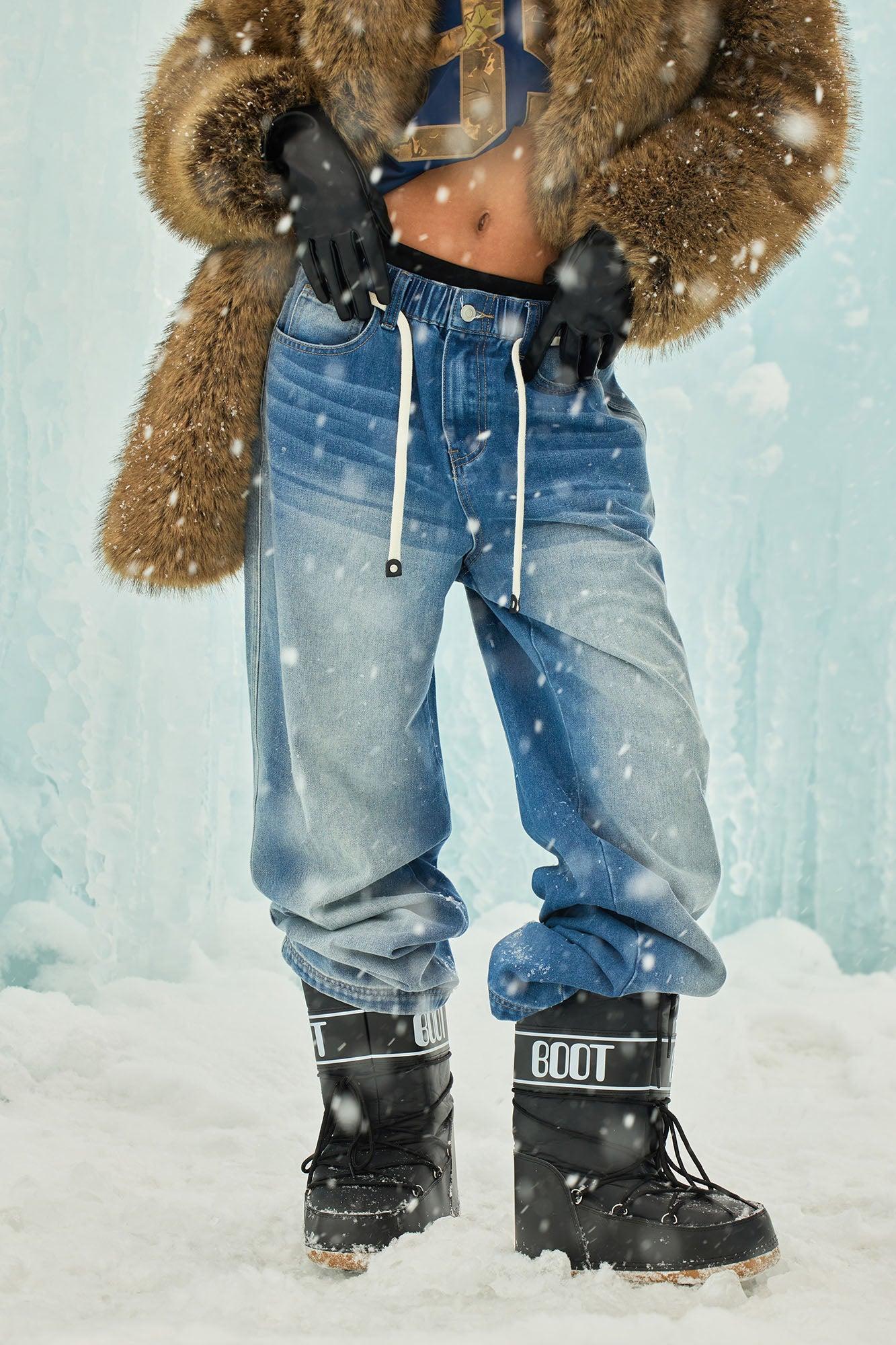 Maeve Tie Waist Wide Leg Jeans - Medium Wash Product Image