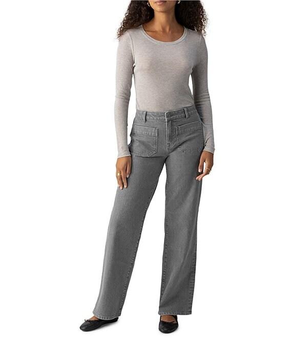 Sanctuary Marine Extended Standard Waist Patch Pocket Wide Leg Pant Product Image