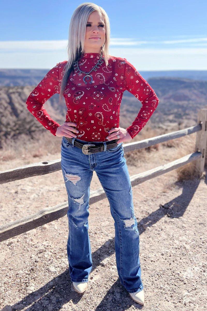 Sterling Kreek Bandana Babe Mesh Top Product Image