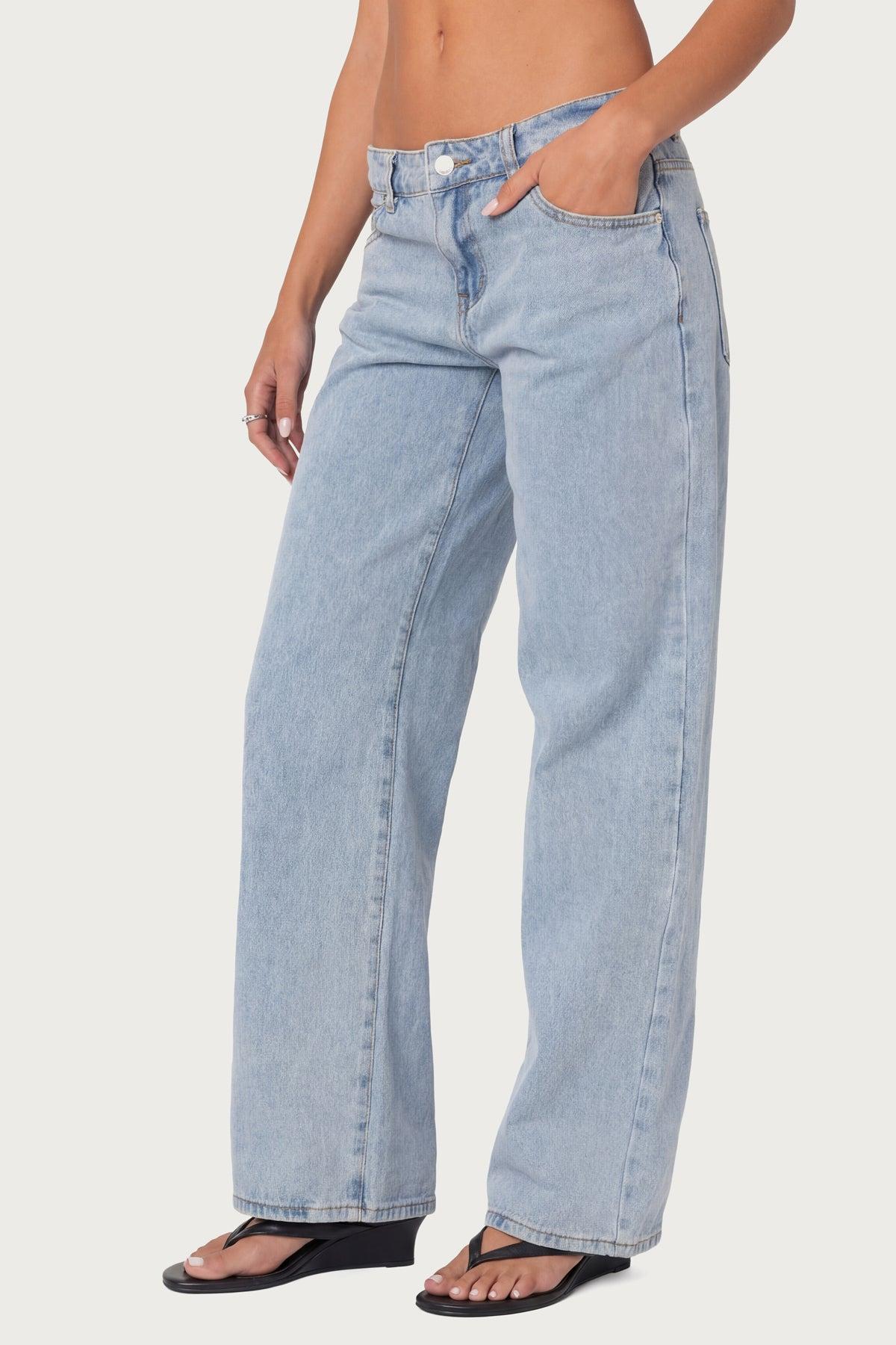 Raelynn Washed Low Rise Baggy Jeans Product Image