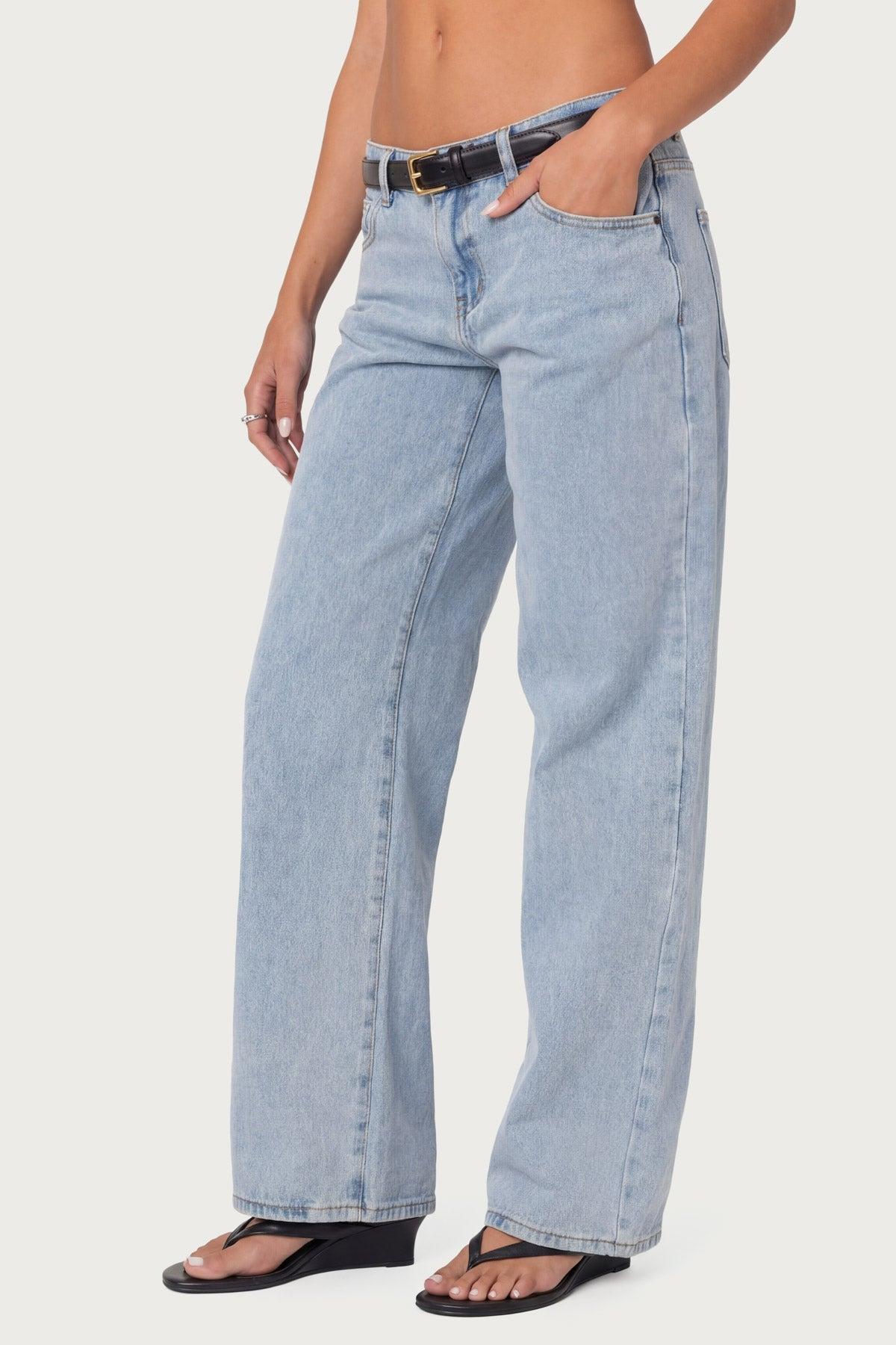 Raelynn Washed Low Rise Baggy Jeans Product Image