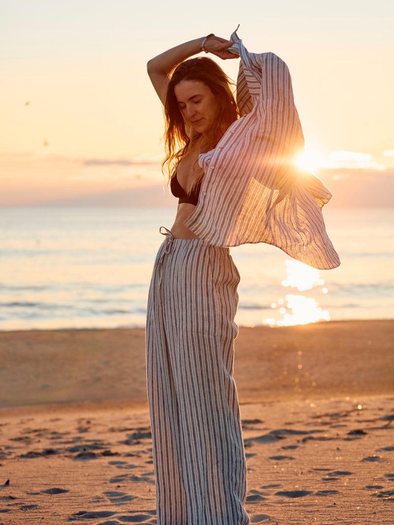Laidback Linen Pant - Oceanside Stripe Product Image