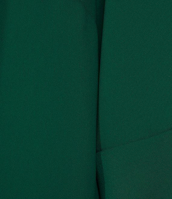 Caroline Rose Julia Matte Crepe Crew Neck 3/4 Ruffled Sleeve High-Low Hem Top Product Image