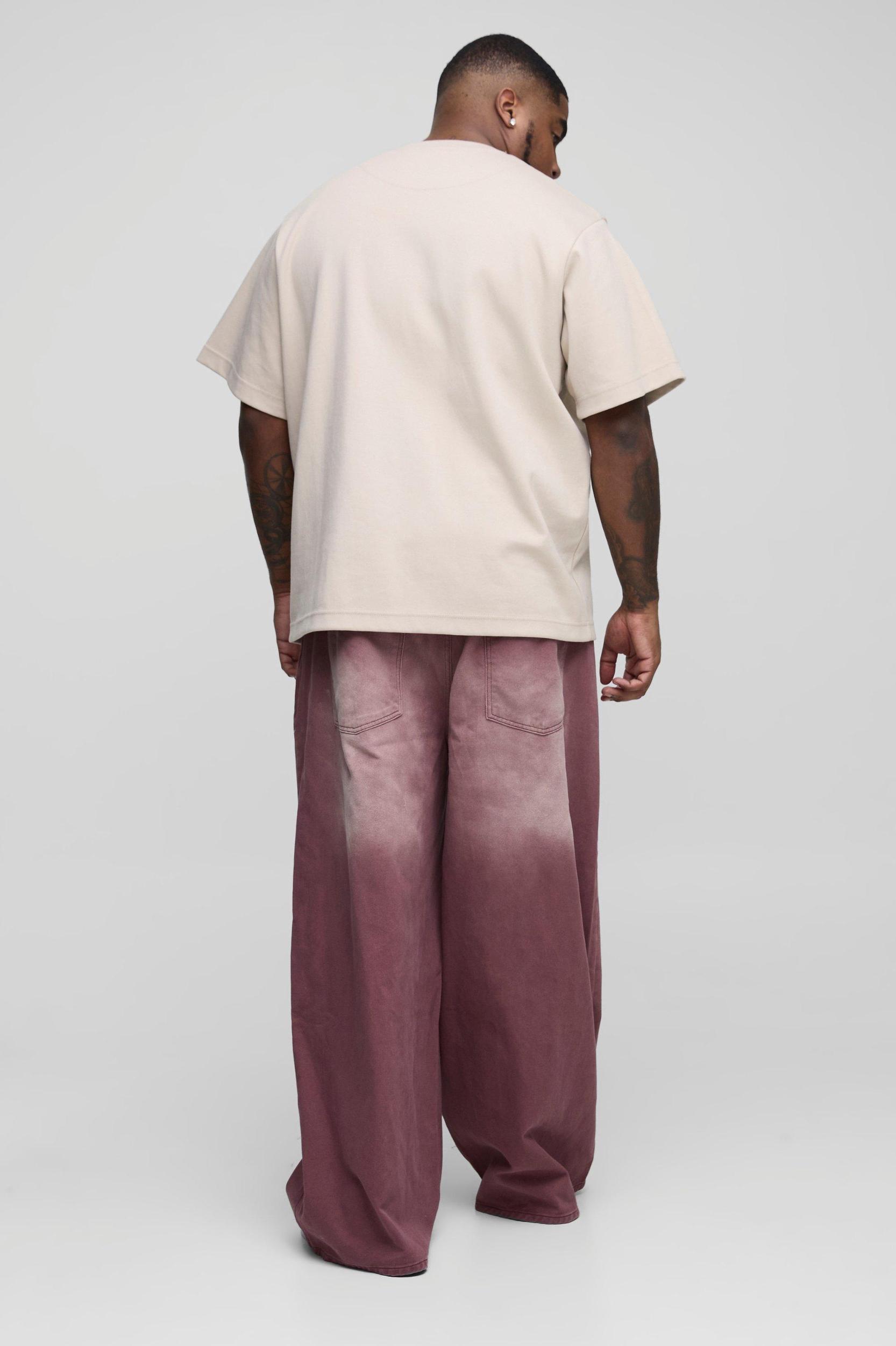 Plus Baggy Rigid Extreme Washed Jeans | boohooMAN USA Product Image