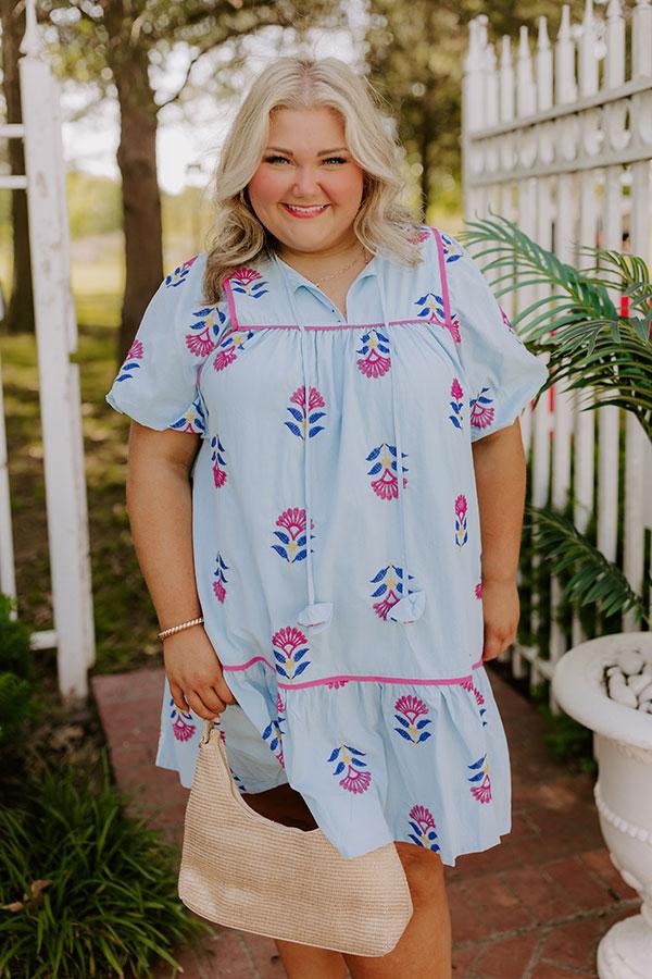 Joyful Bloom Floral Embroidered Mini Dress Curves Product Image