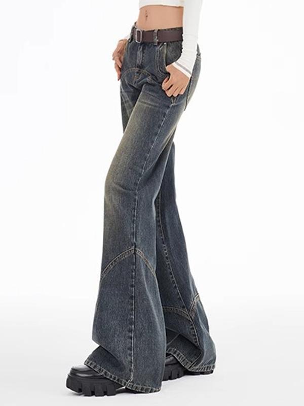 Wash High Rise Splice Boyfriend Jeans Product Image