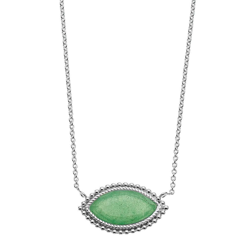 Aleure Precioso Sterling Silver Marquise Pendant Necklace, Women's, Size: 18", Aventurine Product Image