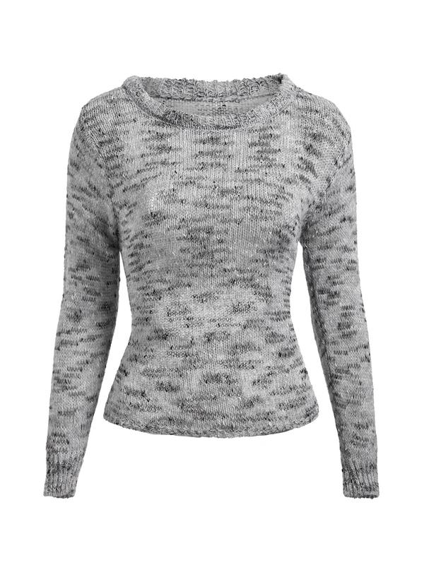 Cutout Lace Up Long Sleeve Knit Product Image