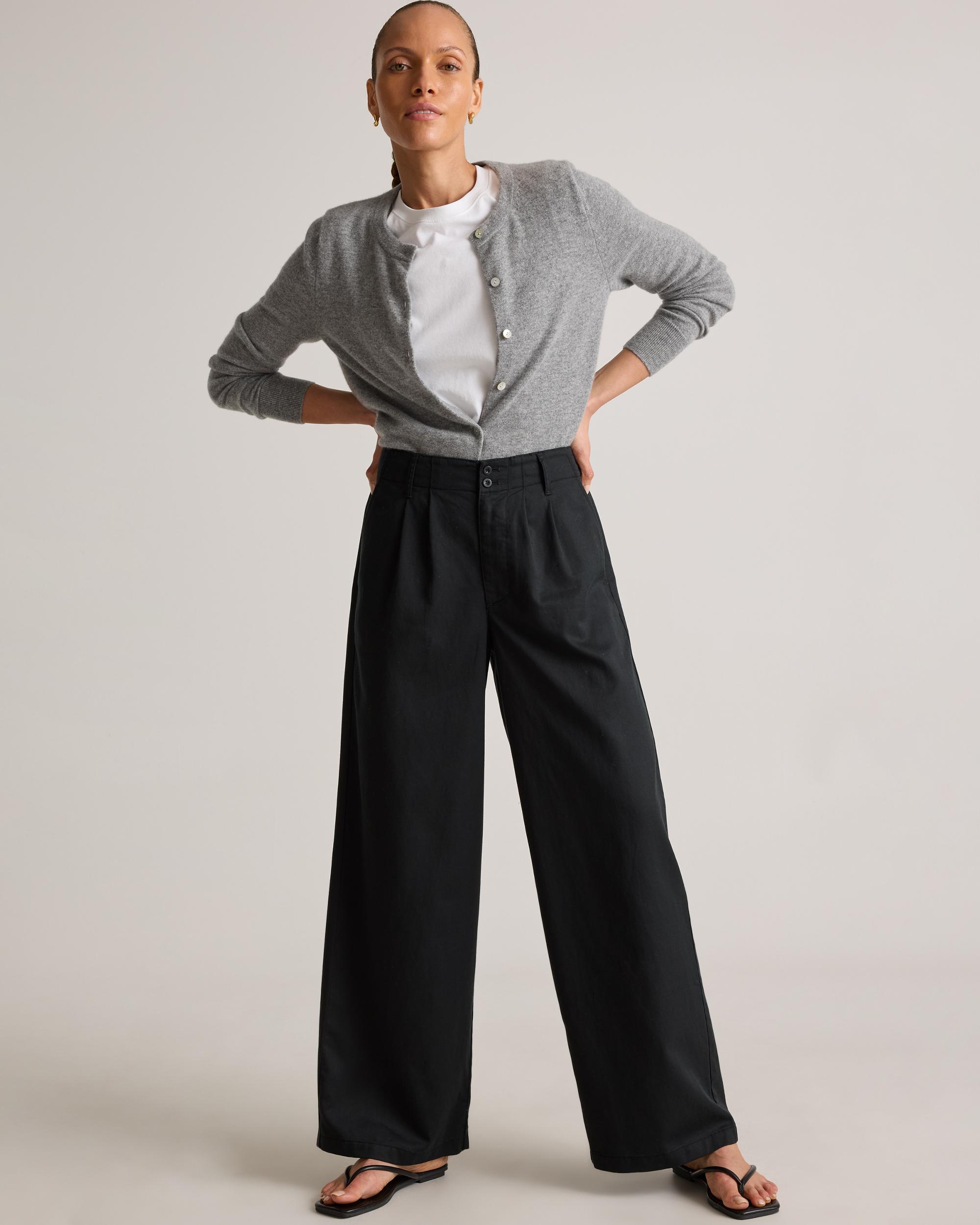 Quince | Women's Drapey Twill Pleated Trouser Tencel Product Image