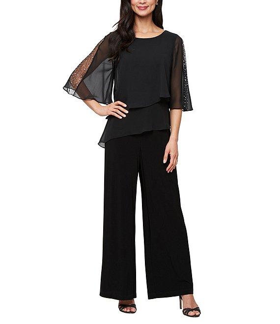 Ignite Evenings Scoop Neck Double Tier Overlay Jumpsuit Product Image