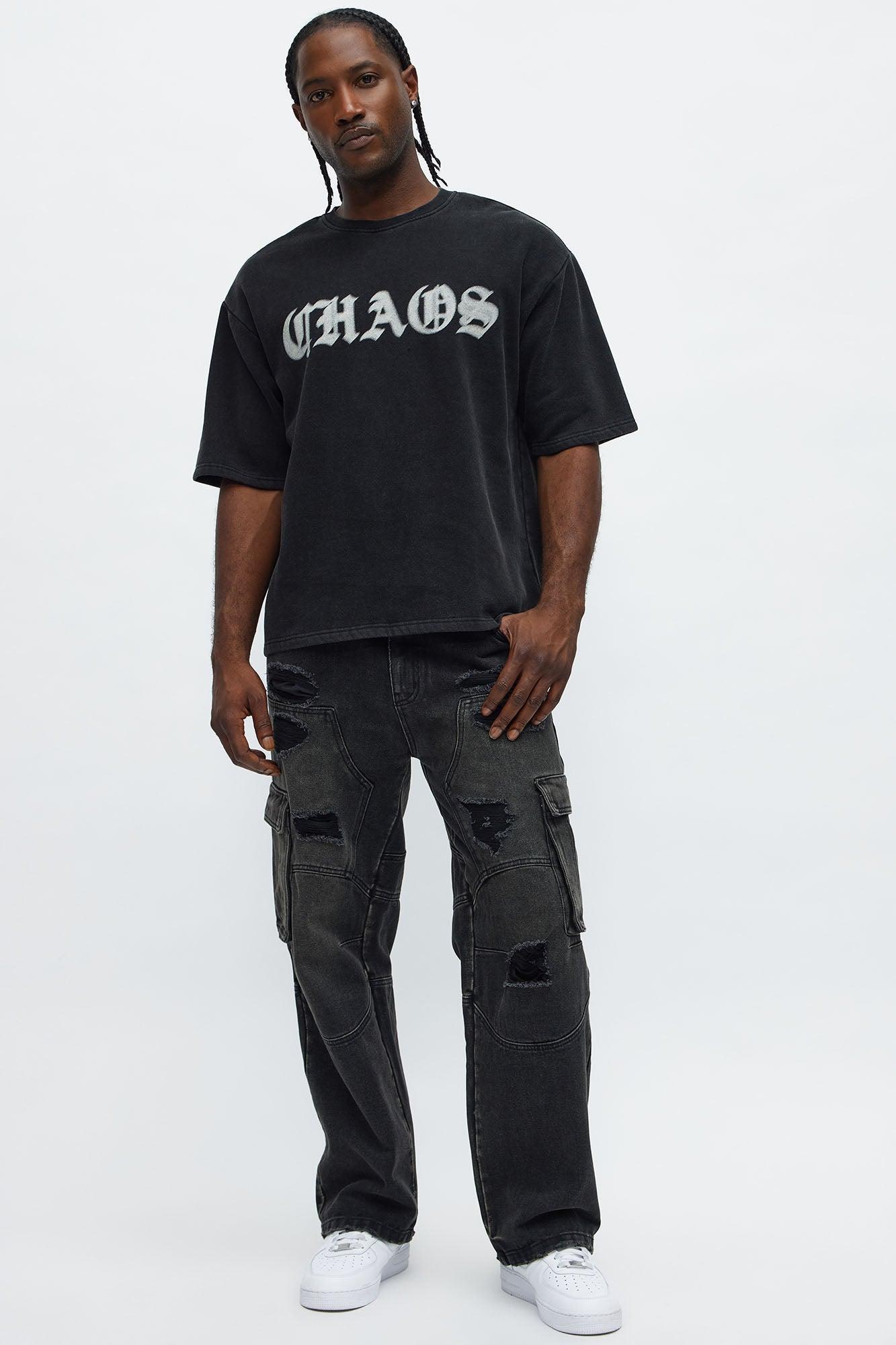 Chaos Oversized Tee - Black Male Product Image
