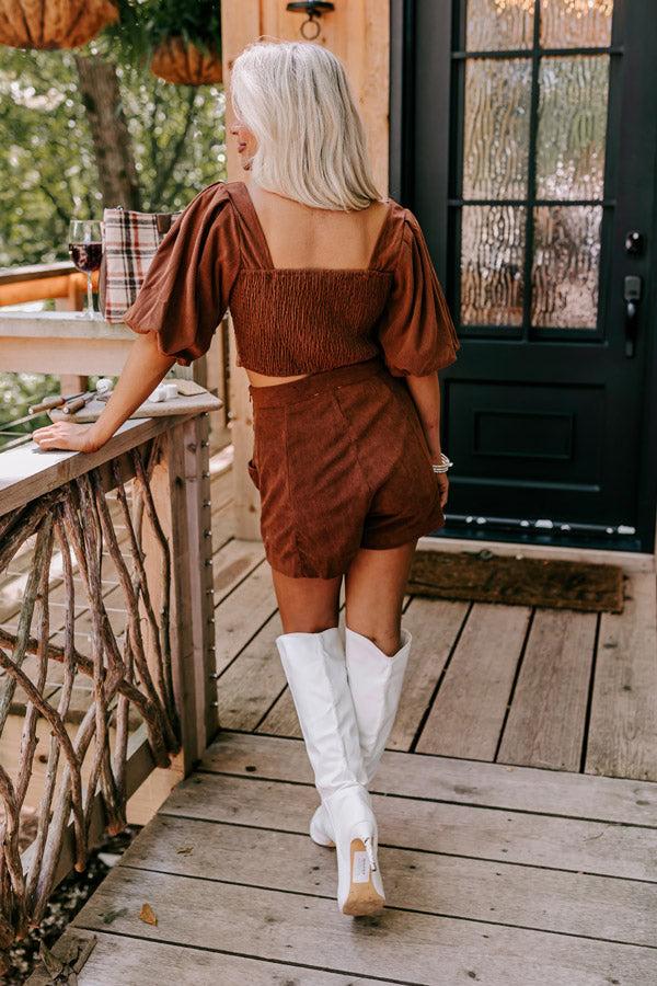 The Maze High Waist Corduroy Shorts Product Image