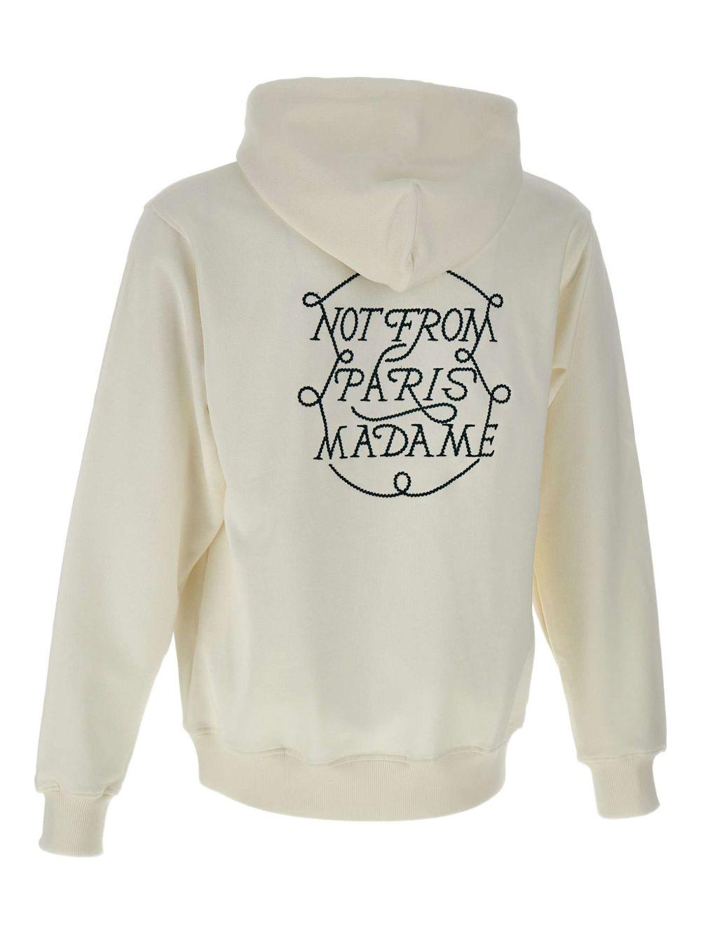 embroidered-motif cotton hoodie Product Image