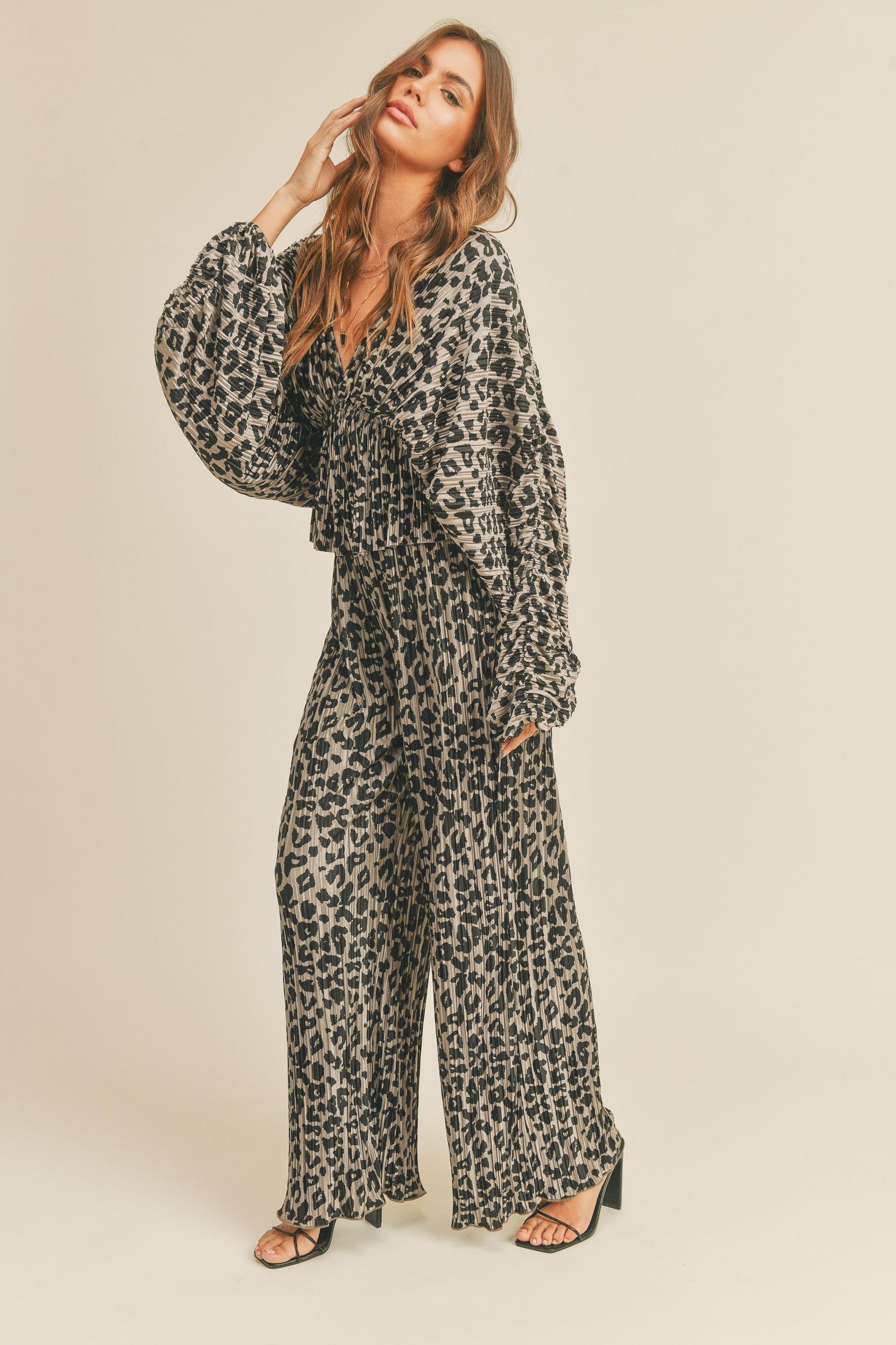 Leopard Wide Pants Product Image