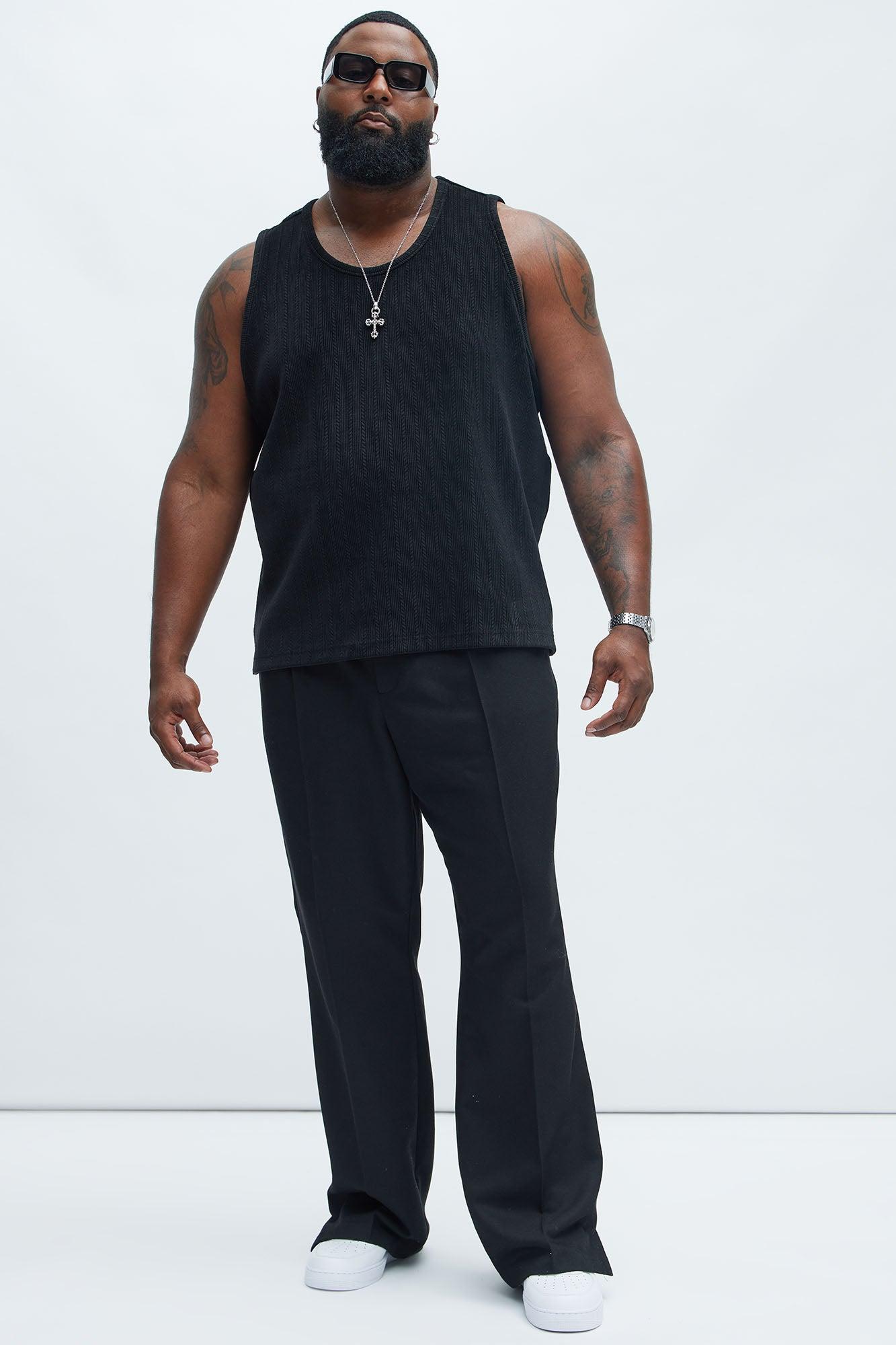 Cefalo Sweater Textured Relaxed Tank - Black Product Image