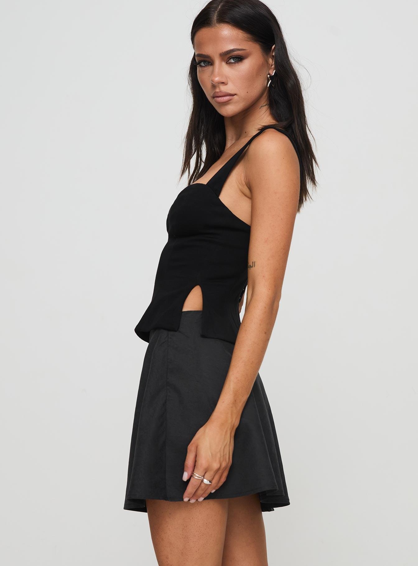 Dapple Bias Mini Skirt Black Product Image