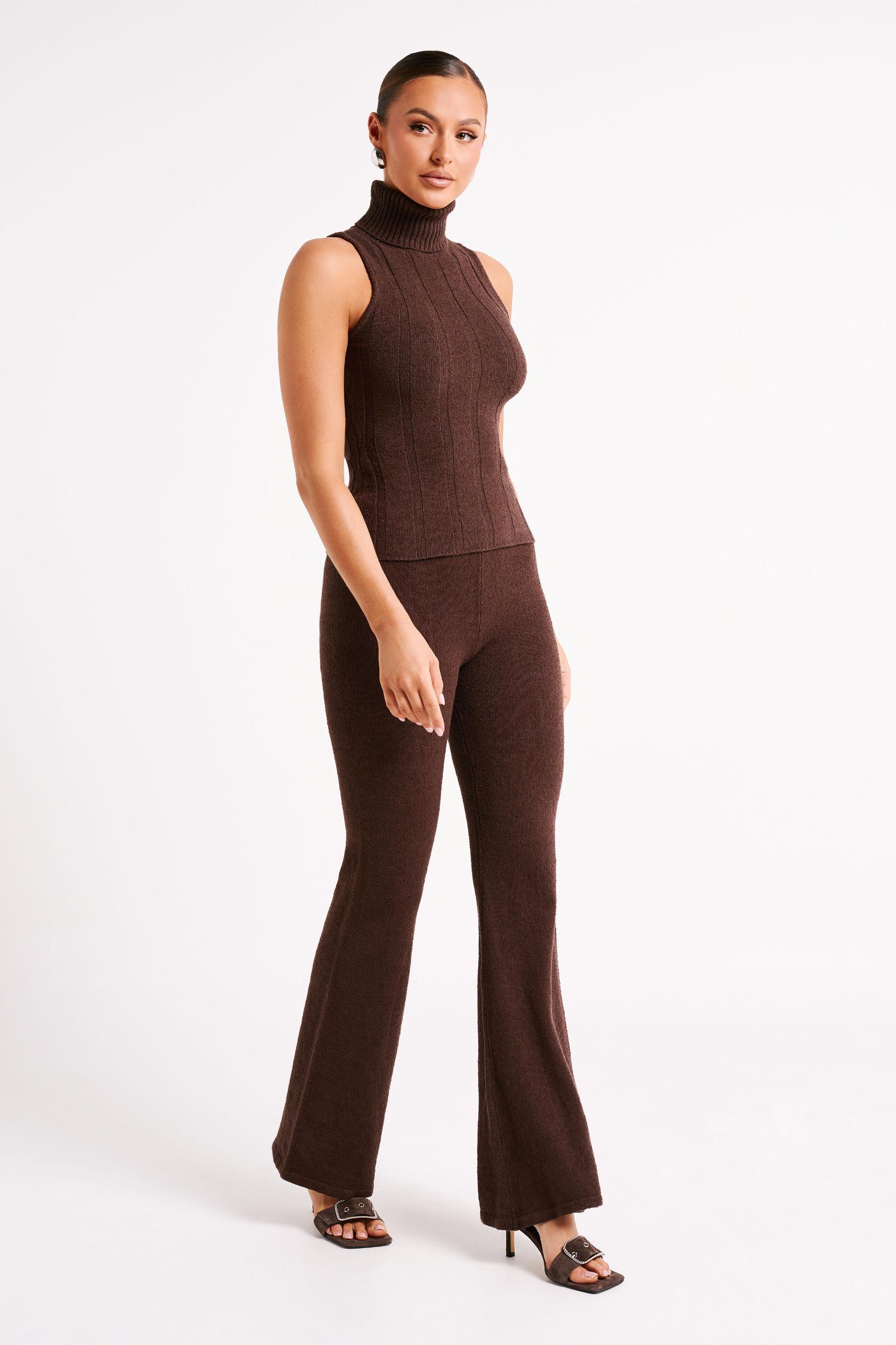 Angelina Knit Pants - Chocolate Product Image