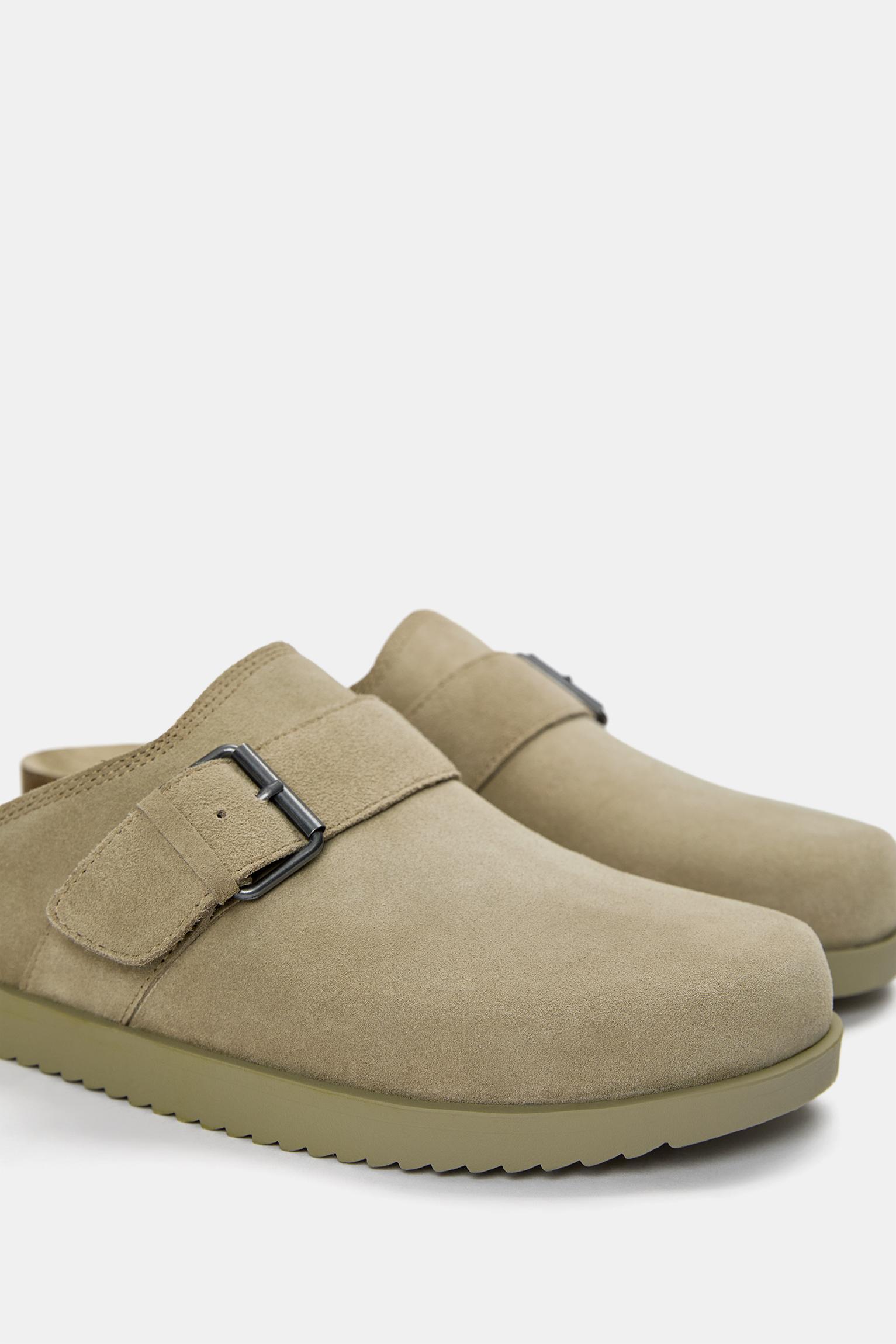 Leather clogs with buckle Product Image