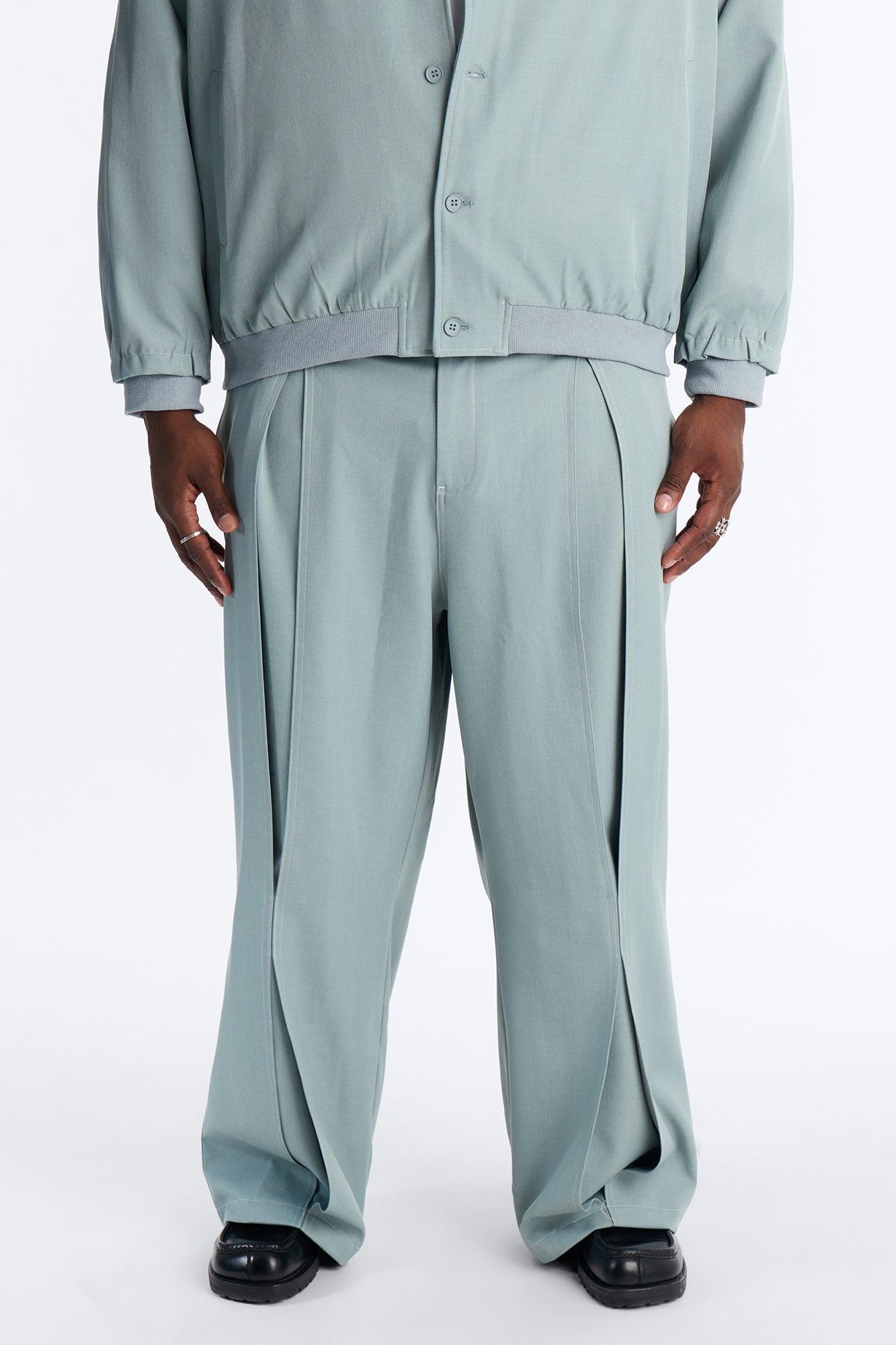 Baggy Pearson Wave Trouser - Blue Male Product Image