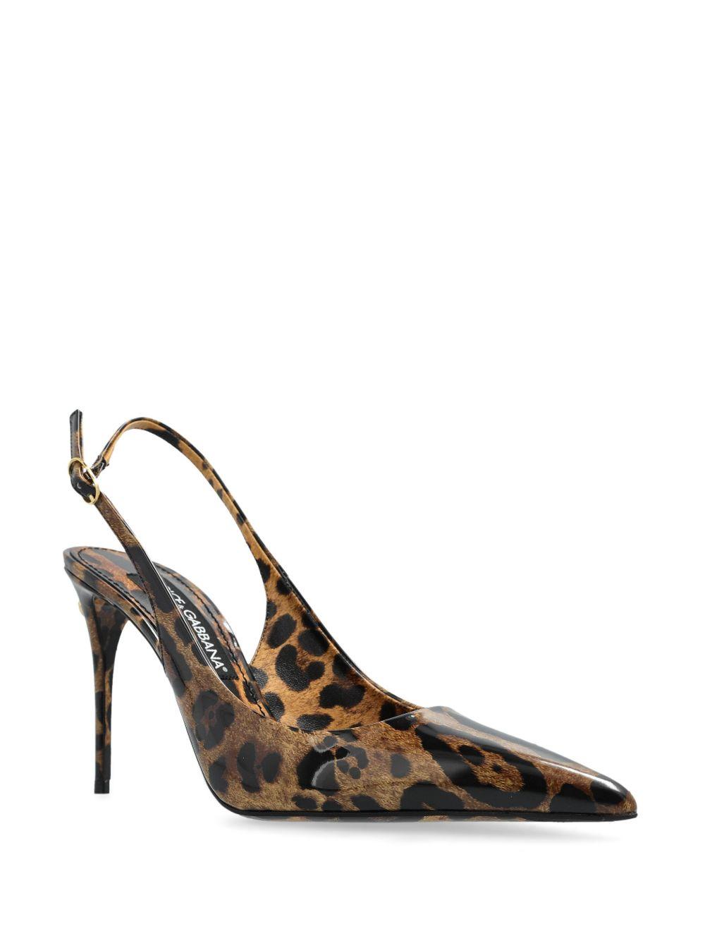 DOLCE & GABBANA Luxurious Leopard Printed Slingback Pumps For Women In Lavender Product Image