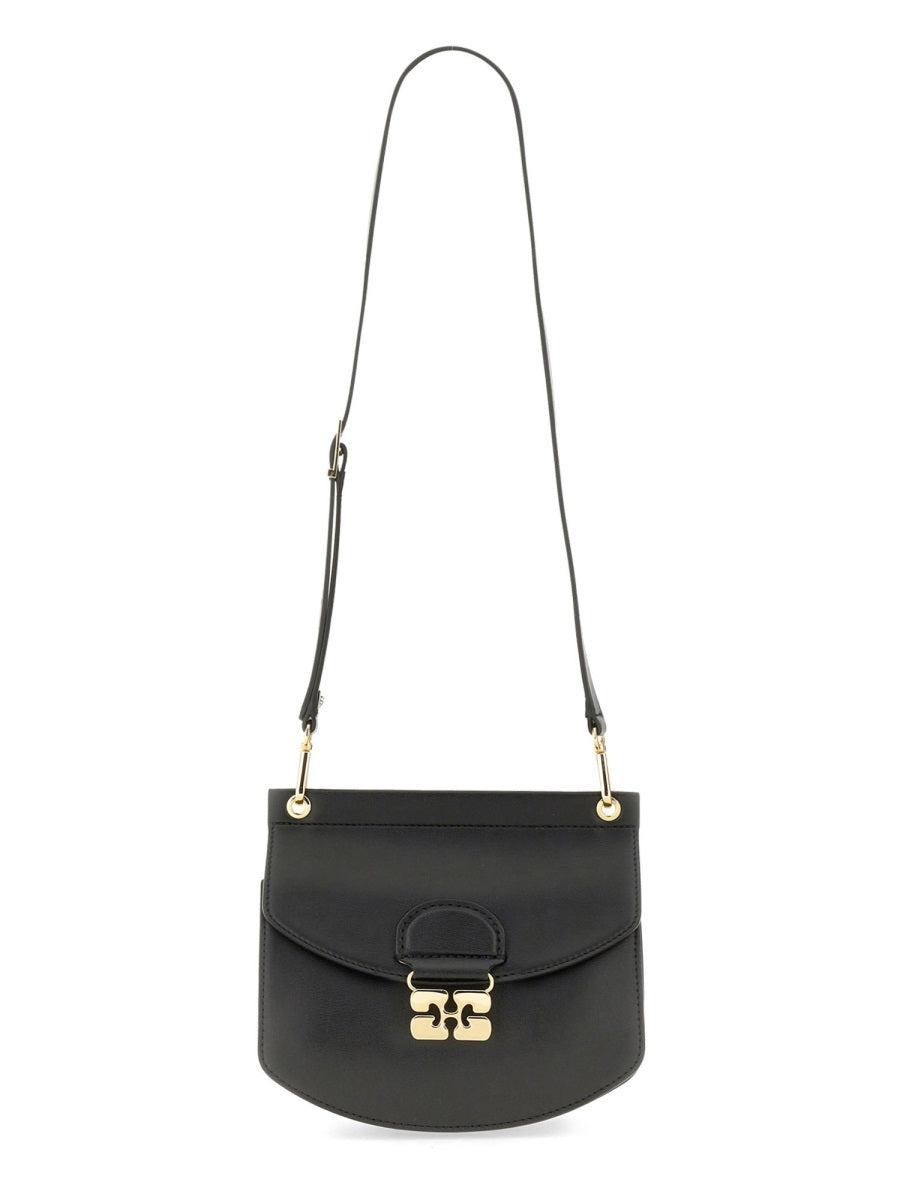 GANNI Small Shoulder Bag With Adjustable Strap And Gold-tone Hardware In Black Product Image